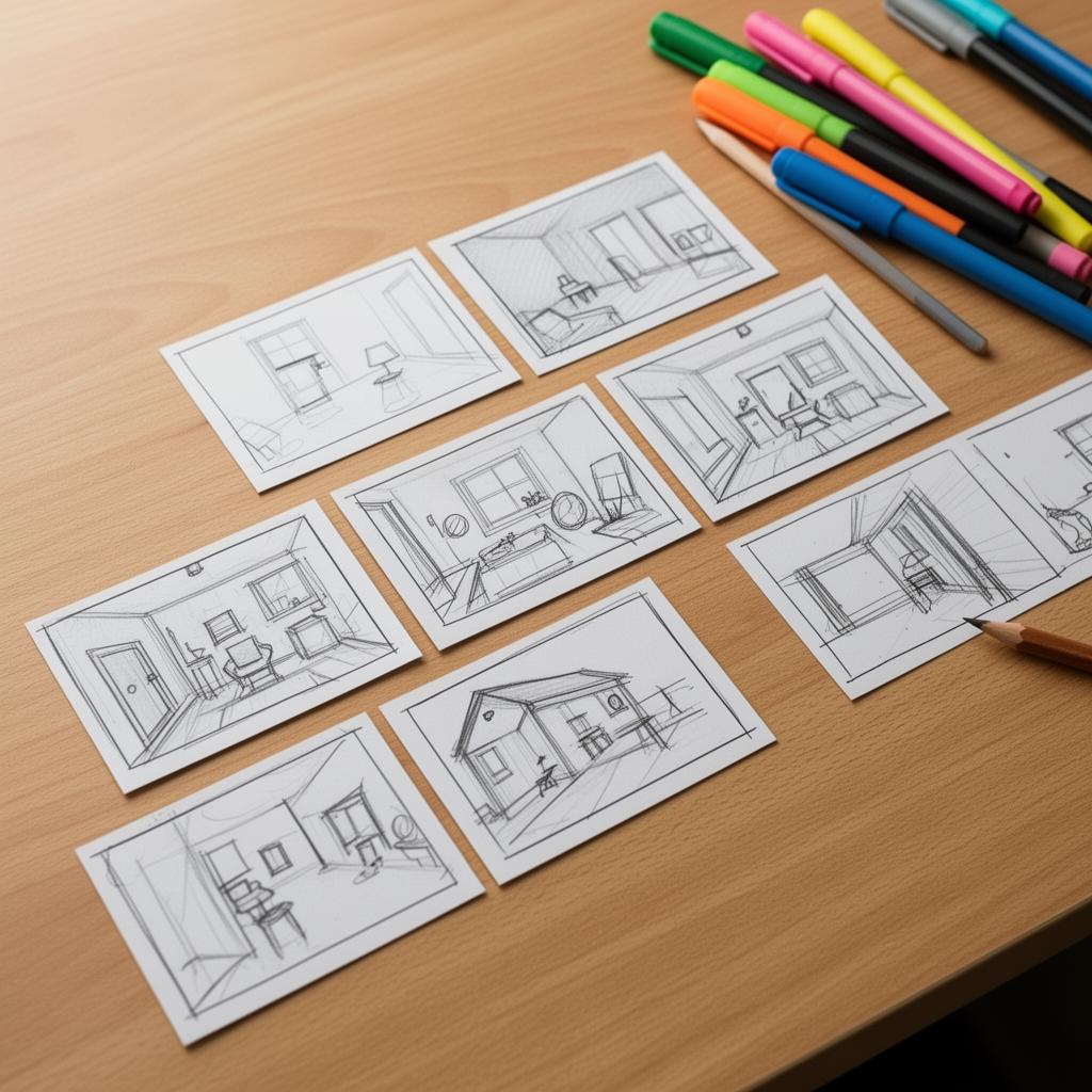 Video production workflow showing camera, editing software, smartphone, and analytics arranged in sequence on a desk